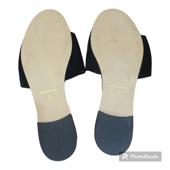 Sophia Milano Italian Suede Slip-on Sandals Black Size 9 - Picture 8 of 10